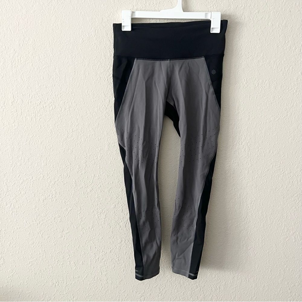 Athleta Stealth Trucool 7/8 Tight Black Leggings Perforated Size S
